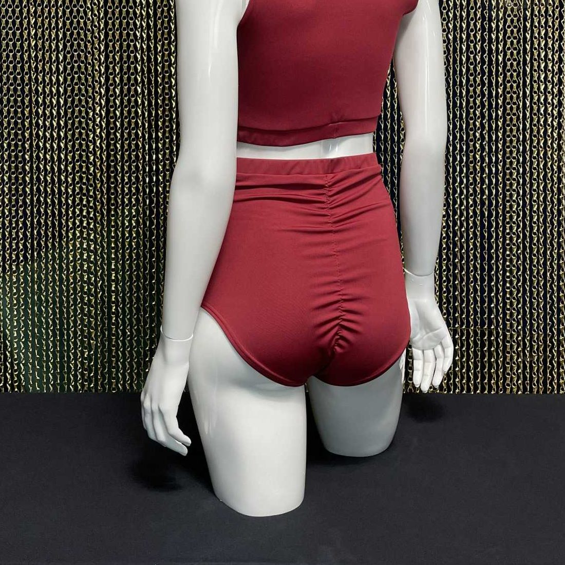 Meniko Poledancekleidung Pole-Höschen Manes highwaist rot S hinten puppe