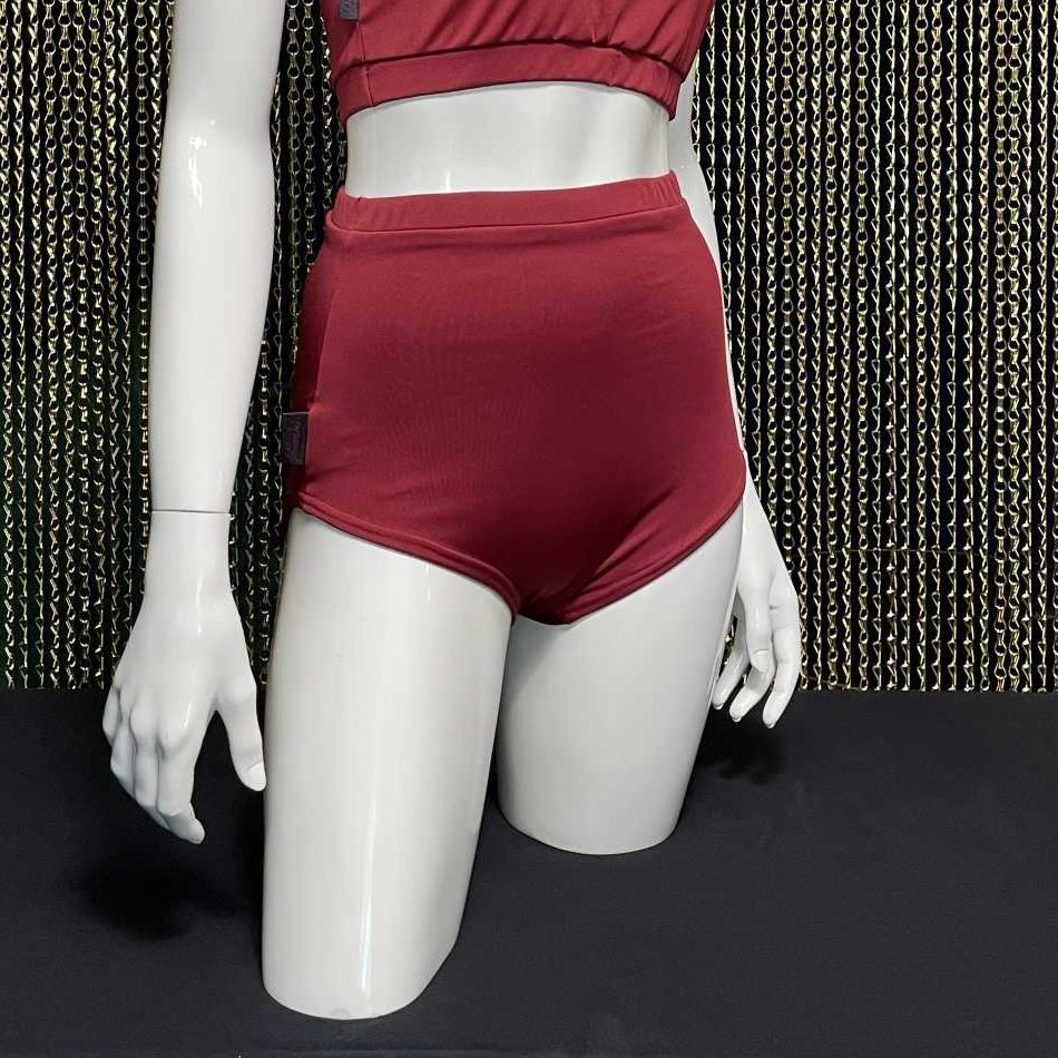Meniko Poledancekleidung Pole-Höschen Manes highwaist rot S seite puppe