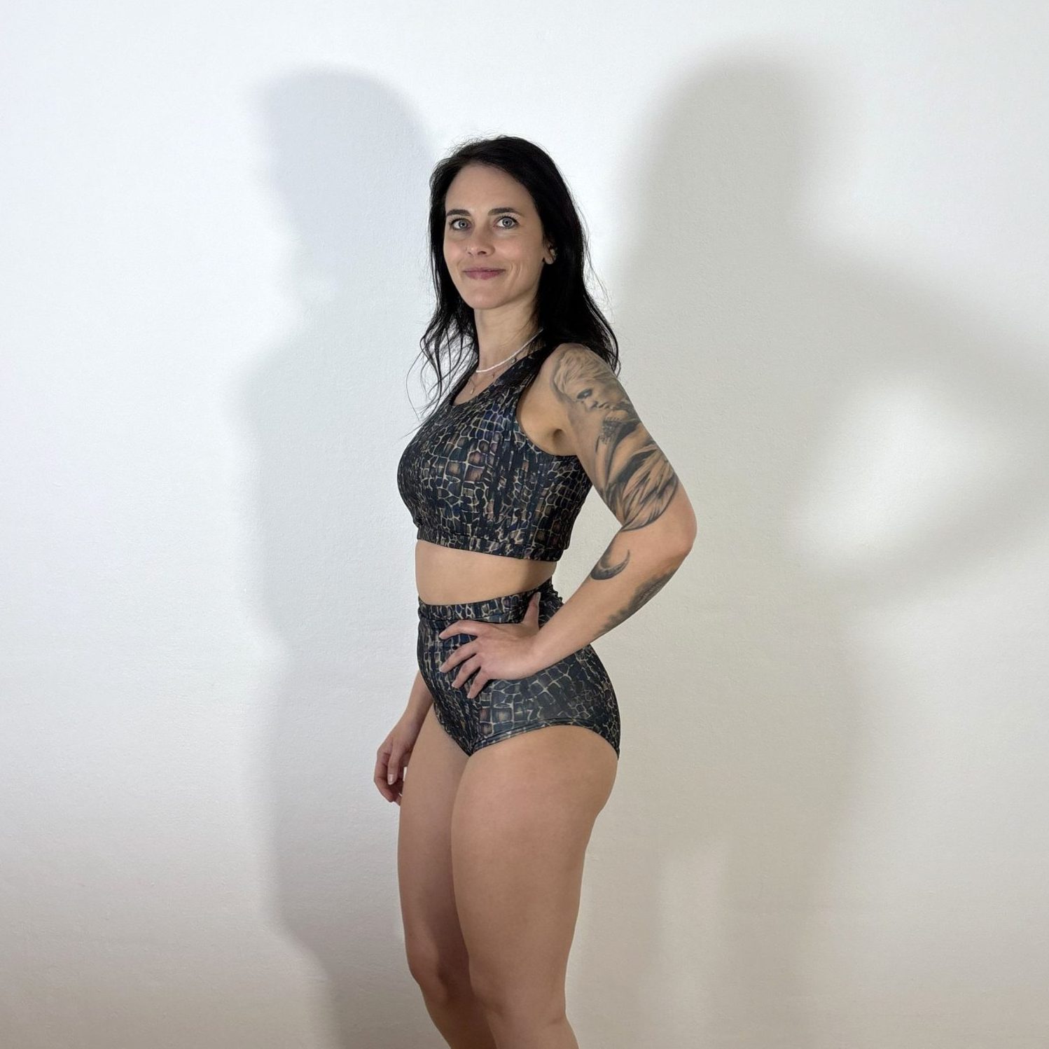 Meniko Poledancekleidung Pole-Höschen Manes highwaist schlange seitlich