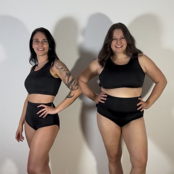 Meniko Poledancekleidung Pole-Höschen Manes highwaist schwarz XXL und S vorne