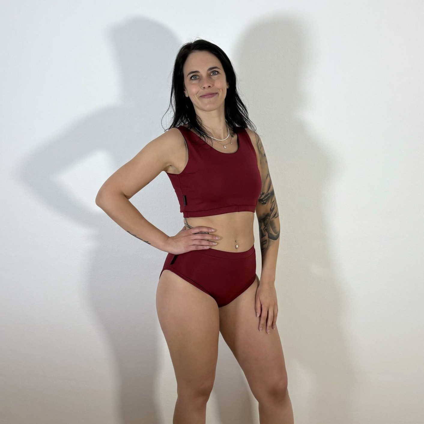 Meniko Poledancekleidung Pole-Höschen Manes lowwaist rot S seitlich