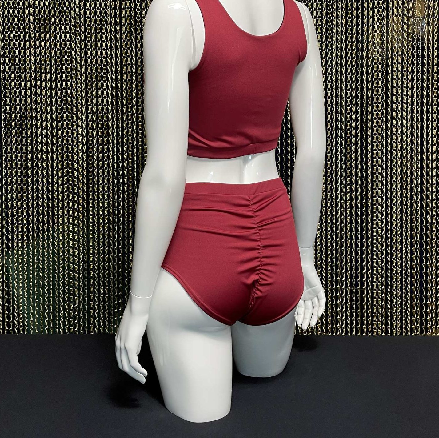Meniko Poledancekleidung Pole-Höschen Manes midwaist rot S hinten 2