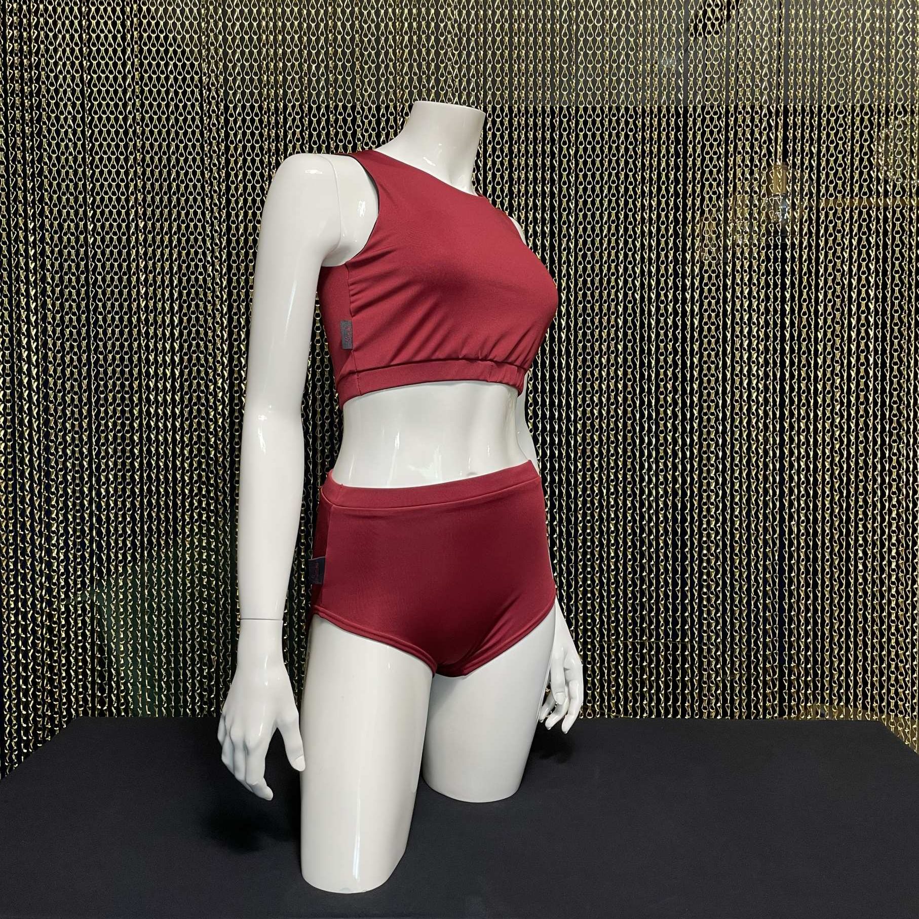Meniko Poledancekleidung Pole-Höschen Manes midwaist rot S vorne 2