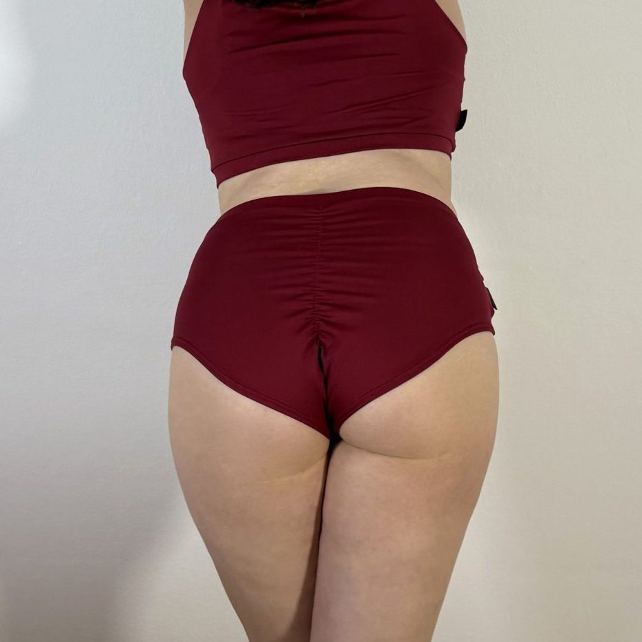 Meniko Poledancekleidung Pole-Höschen Manes midwaist rot XXL hinten