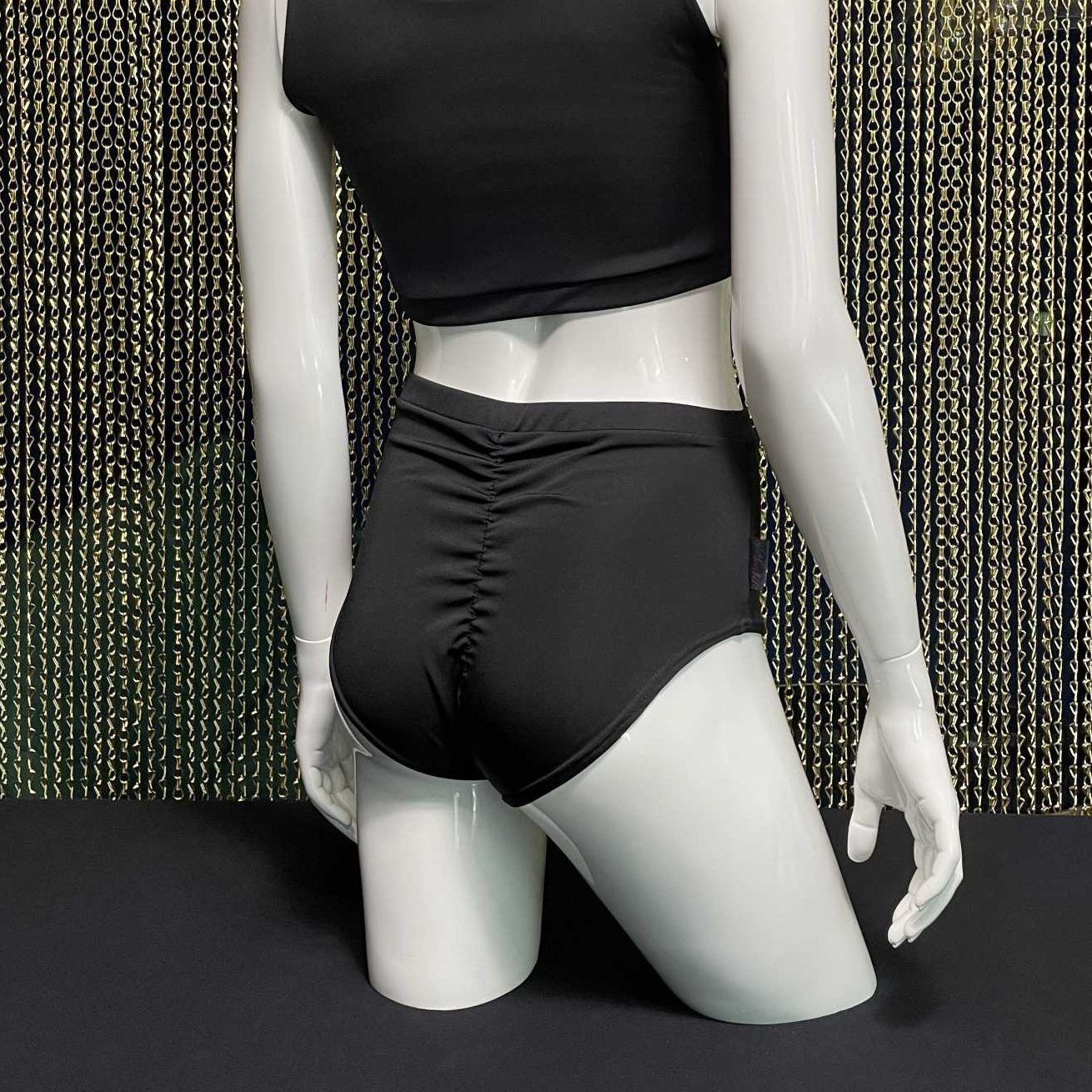 Meniko Poledancekleidung Pole-Höschen Manes midwaist schwarz S hinten 2