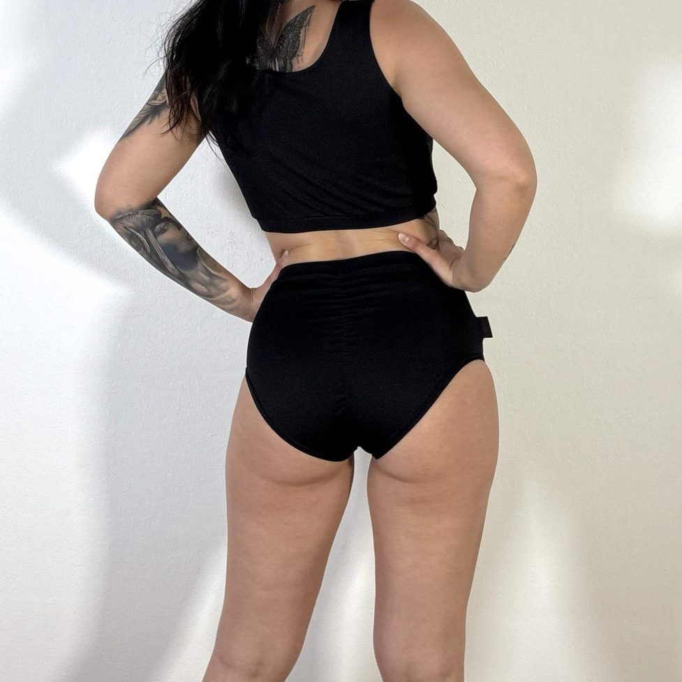 Meniko Poledancekleidung Pole-Höschen Manes midwaist schwarz S hinten