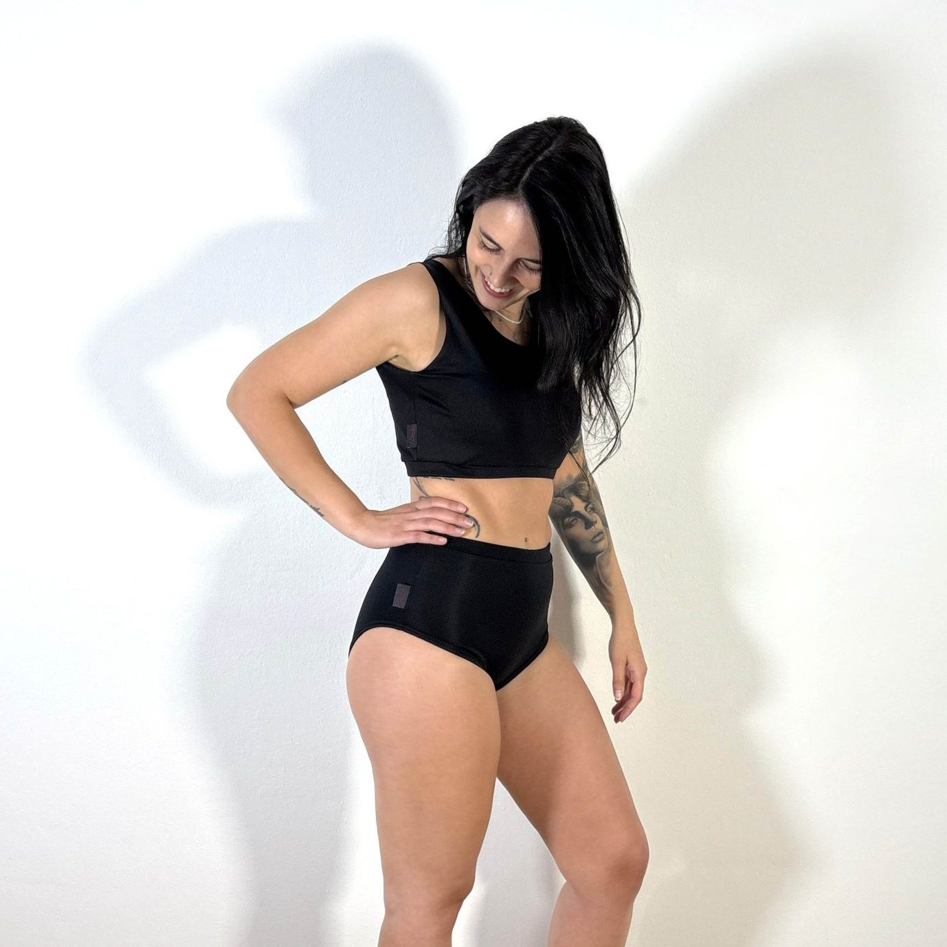 Meniko Poledancekleidung Pole-Höschen Manes midwaist schwarz S seitlich