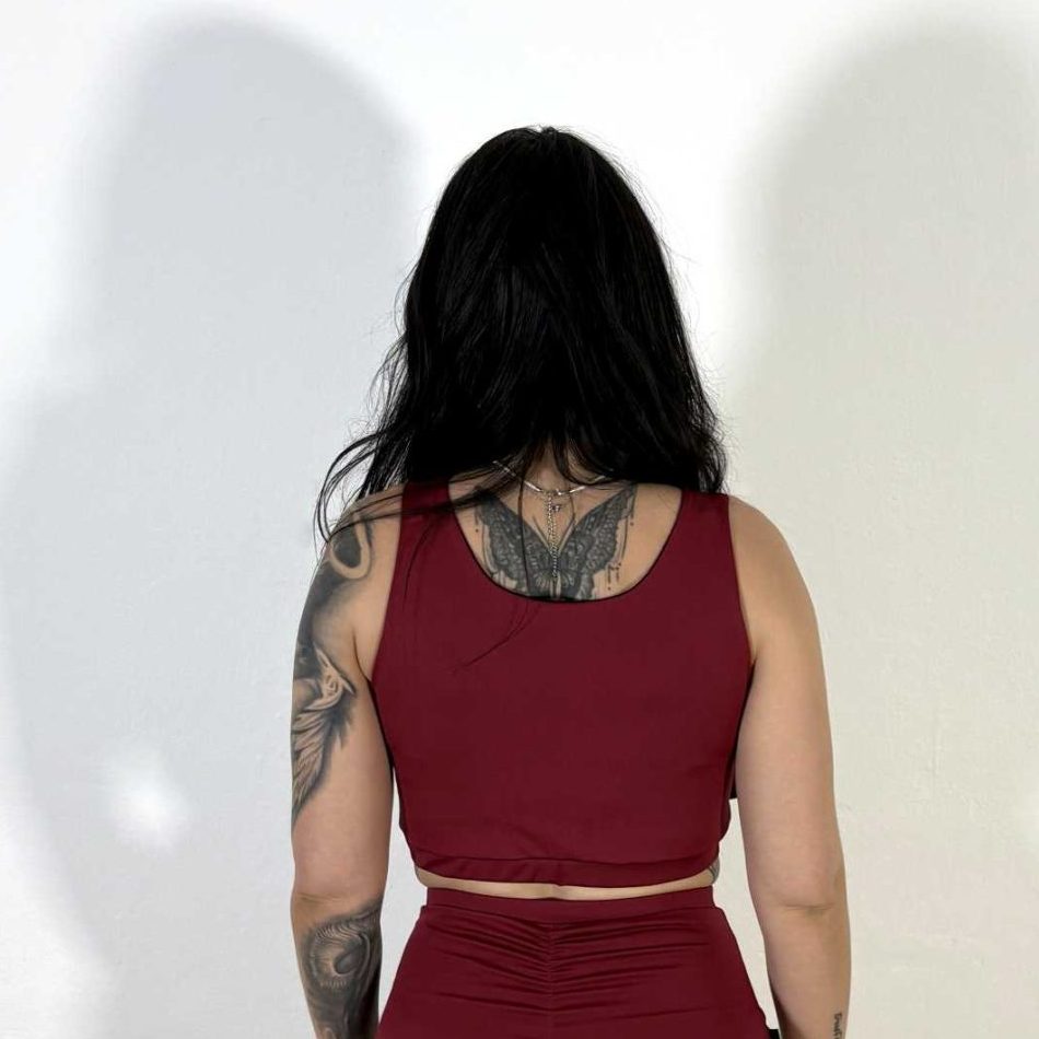 Meniko Poledancekleidung Pole-Oberteil Maline rot S hinten