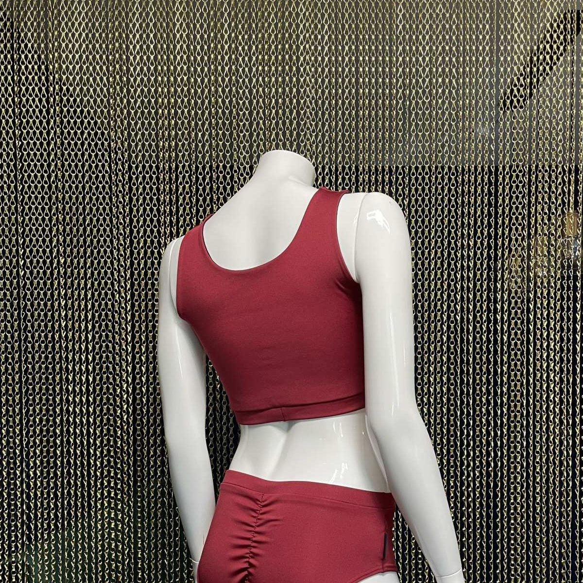 Meniko Poledancekleidung Pole-Oberteil Maline rot XS+ hinten