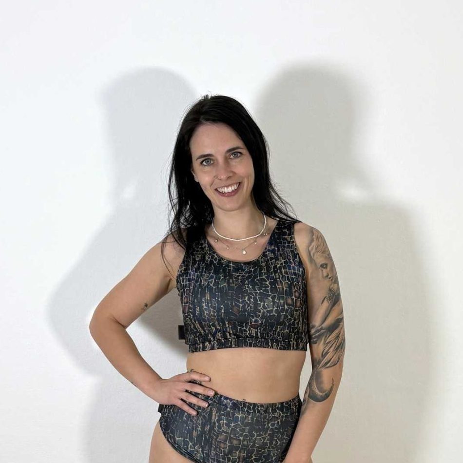 Meniko Poledancekleidung Pole-Oberteil Maline schlange S vorne