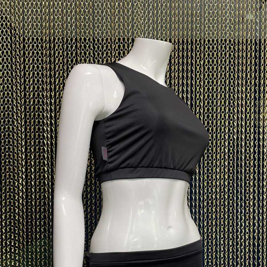 Meniko Poledancekleidung Pole-Oberteil Maline schwarz XS+ vorne seitlich